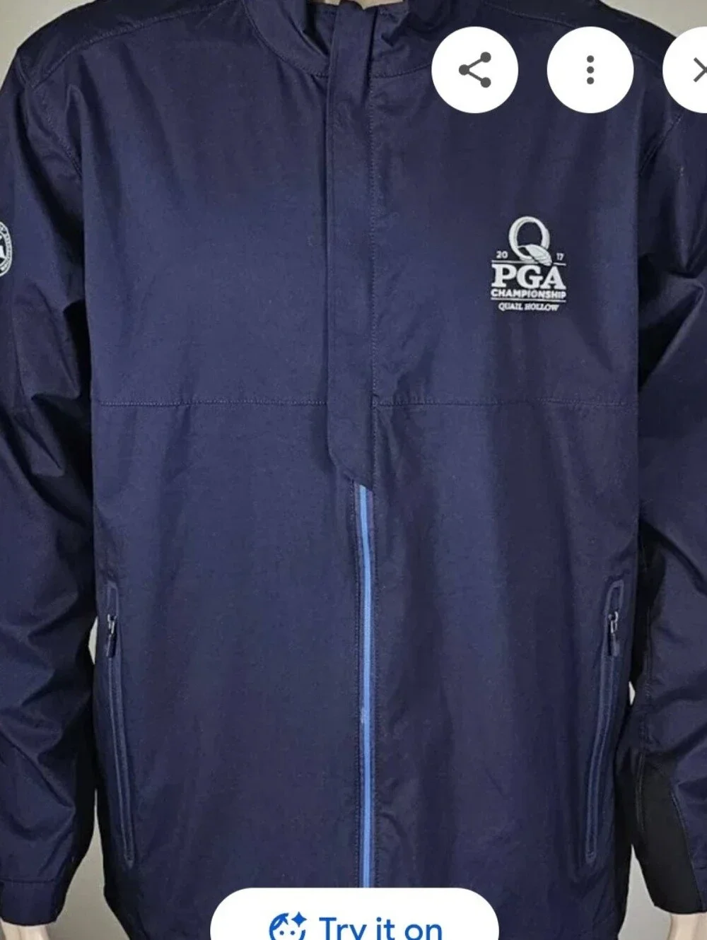 Polo Ralph Lauren Navy 2017 PGA Championship Qual Hollow Windbreaker/Jacket L